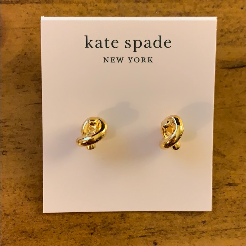 NWT Kate Spade gold love knot earrings